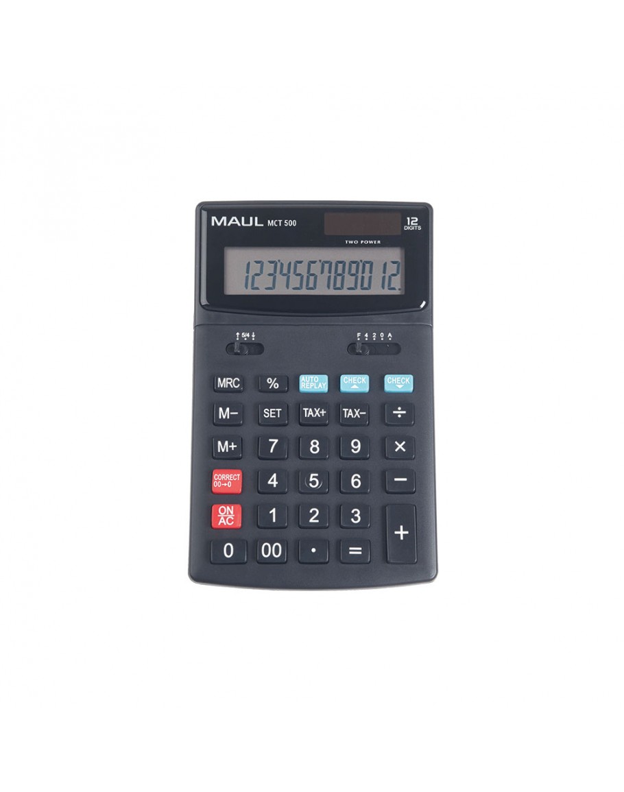 Калкулатор 12 разр., 174x105x20, MCT 500 черен, tax, check&correct