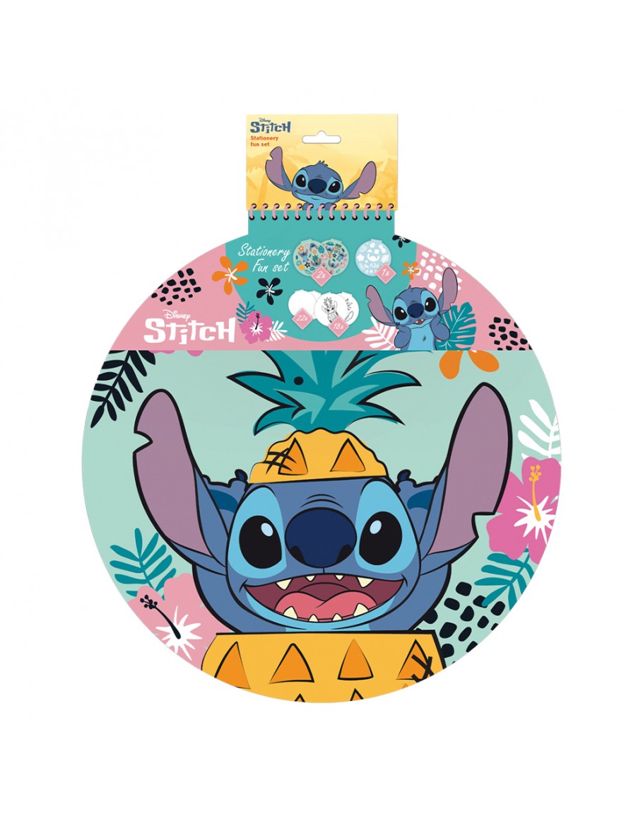 Скицник за оцветяване със стикери Ø 36 см, Lilo & Stitch, 40 л.