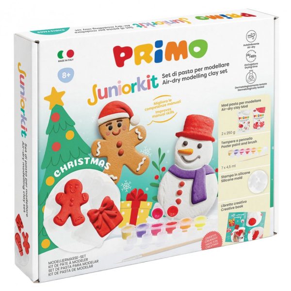 Комплект за моделиране с глини, шаблони и бои +8, Juniorkit Christmas